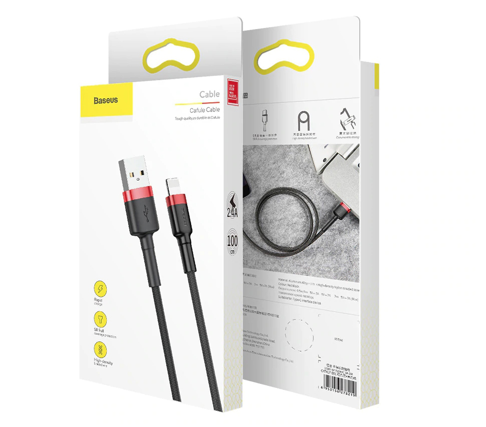 thumb картинка Кабель Baseus Cafule Cable USB - Lightning 2,4A от магазина Fastoo