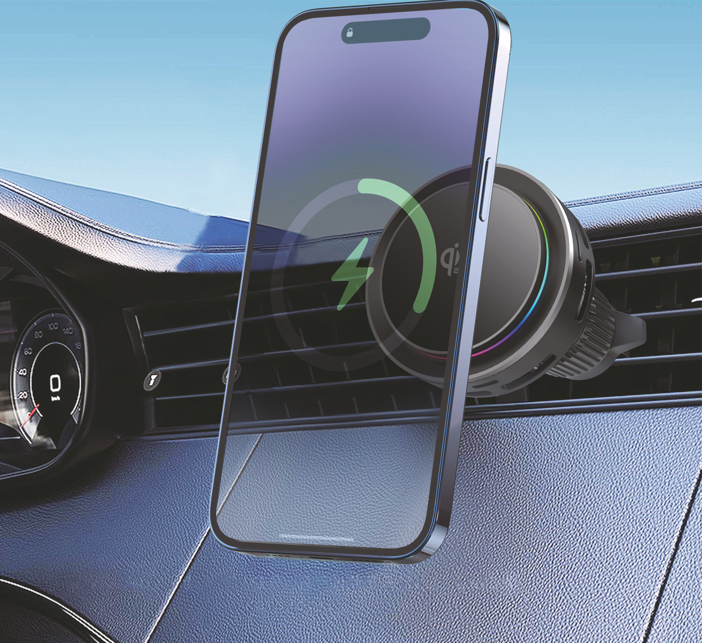 thumb картинка Автомобильный держатель с беспроводной зарядкой FASTOO ICEDRIVE 25W от магазина Fastoo