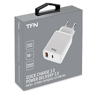 картинка Сетевое зарядное устройство TFN USB-A USB-C (18W) магазин Fastoo являющийся официальным дистрибьютором в России 