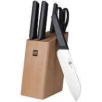 картинка Набор кухонных ножей Xiaomi Huo Hou Fire Kitchen Steel Knife Set с подставкой (6 предметов) магазин Fastoo являющийся официальным дистрибьютором в России 